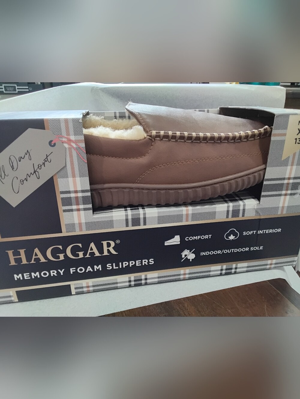 Haggar Men’s Slip-On Memory Foam Loafers - Light Brown